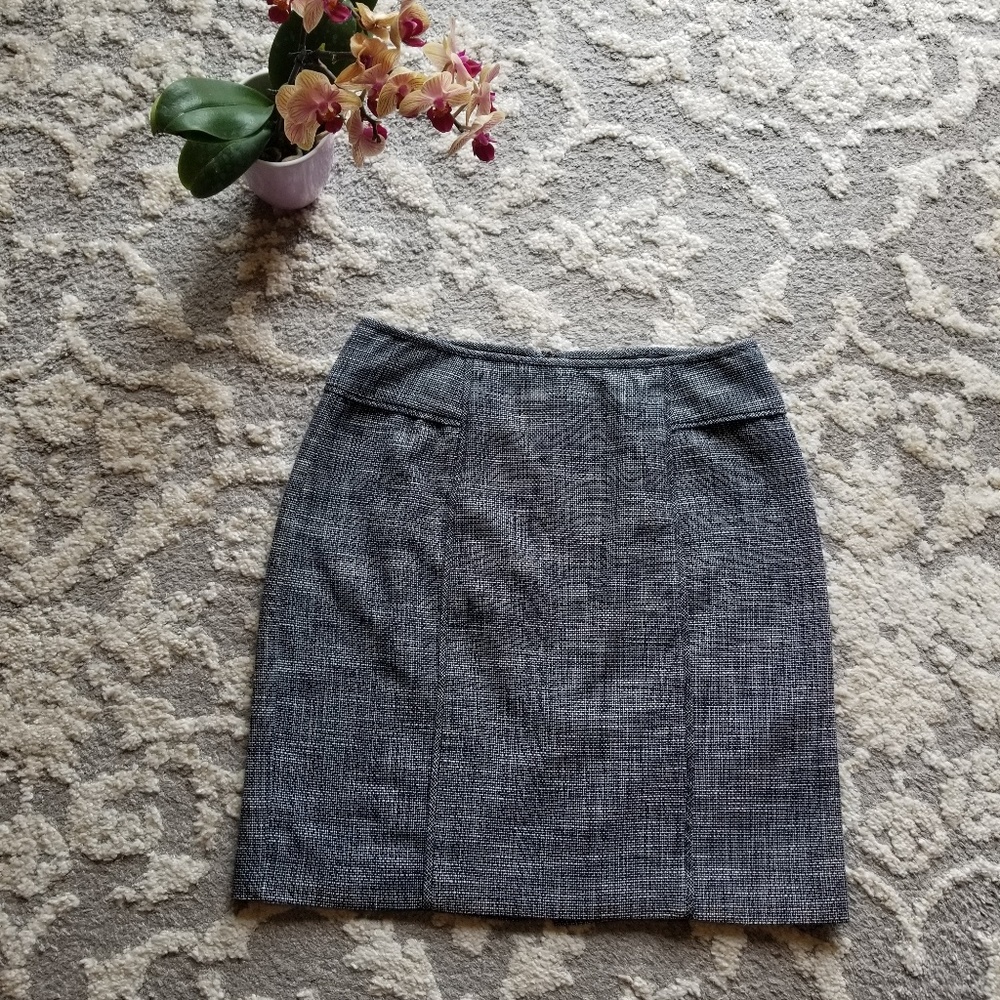 Banana Republic Lined Navy Tweed Skirt Size 8